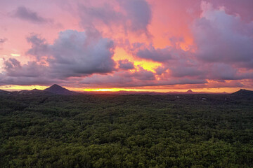 sunset in the mountains