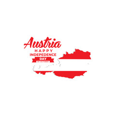 Obraz premium Austrian Independence Day with austria country map logo illustration design