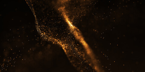 Gold wave luxury glowing particles background