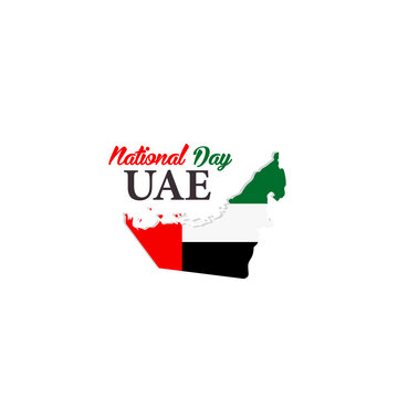 uae independence day with uae map logo design illustration
