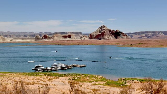Record low water level at Lake Powell in the summer of 2022