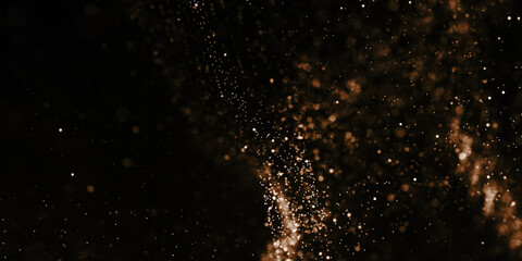 Super glowing light effect gold particles