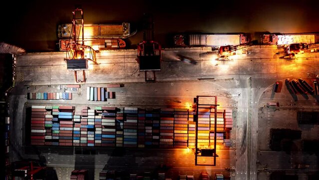 Time-lapse photography of containers in Asian ports