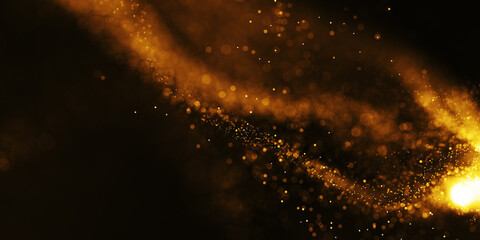 Fototapeta na wymiar Luxury gold particles glowing effect background