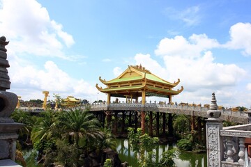 Bridge of Golden Temple in DAI NAM VAN HIEN on 23 Oct 2016 - Vietnam, DAI NAM VAN HIEN is a huge...