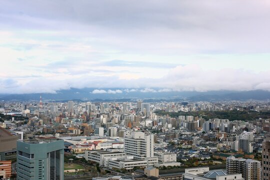 Daytime city view in Fukuoka, Japan