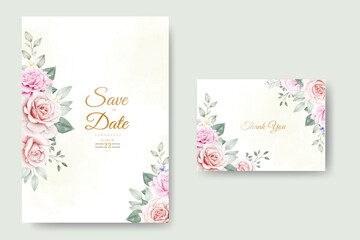 Beautiful Floral watercolor Wedding invitation Card