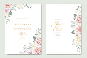 Beautiful Floral watercolor Wedding invitation Card