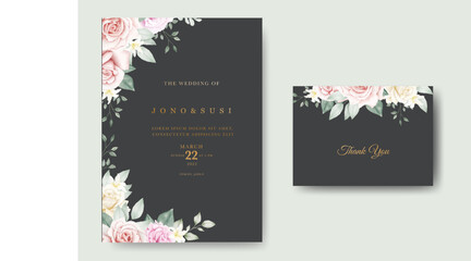 Beautiful Floral watercolor Wedding invitation Card