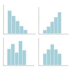 The column chart or graph represent four type of analytical results that increase, decrease and fluctuate.