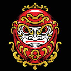 Illustration vector graphic of daruma,can be used as a poster,merch,t-shirt design,etc