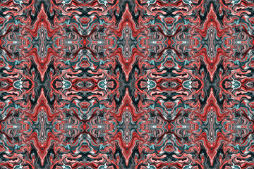 Retro abstract Colorful pattern with Spiral Swirl Hippie for fabric design, textiles, poster. Grunge abstract background. Liquid Marble texture. Colored Pattern.