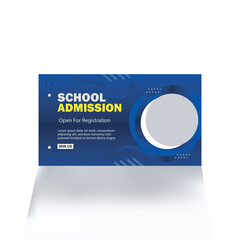 School education admission you tube video thumbnail you tube thumbnail template for social media cover post design template 