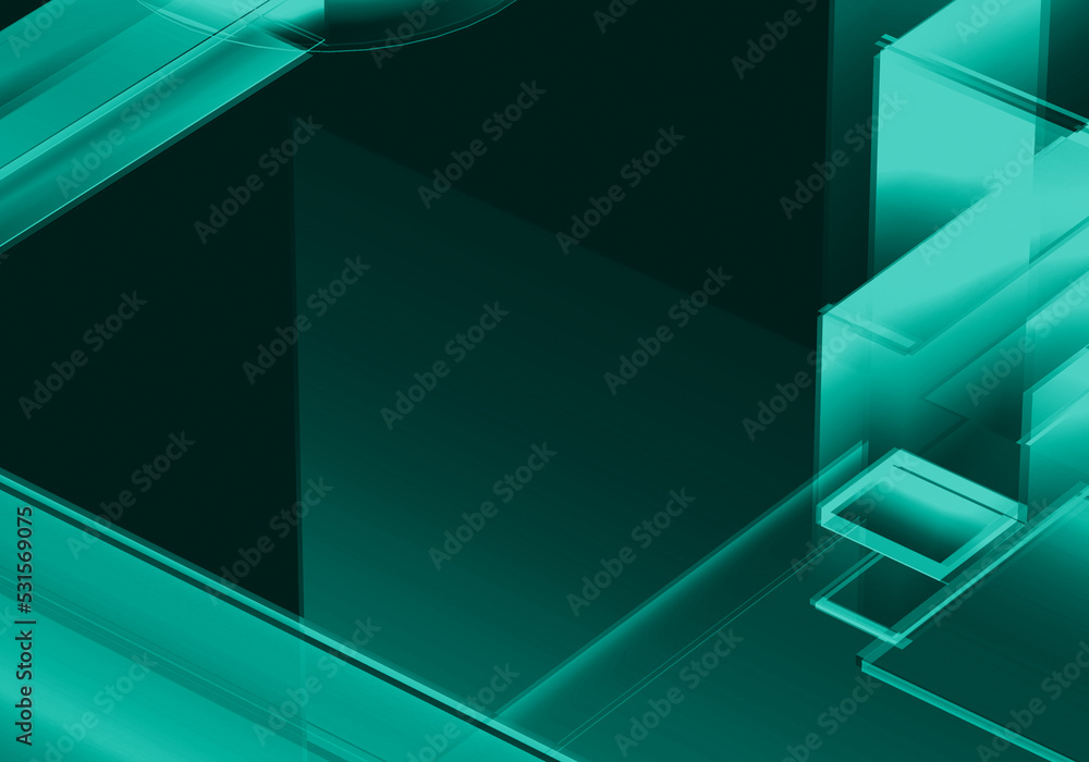 Poster abstract 3d blockchain isometric digital technology texture background.