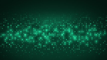 Abstract dot green pattern gradient texture technology background.
