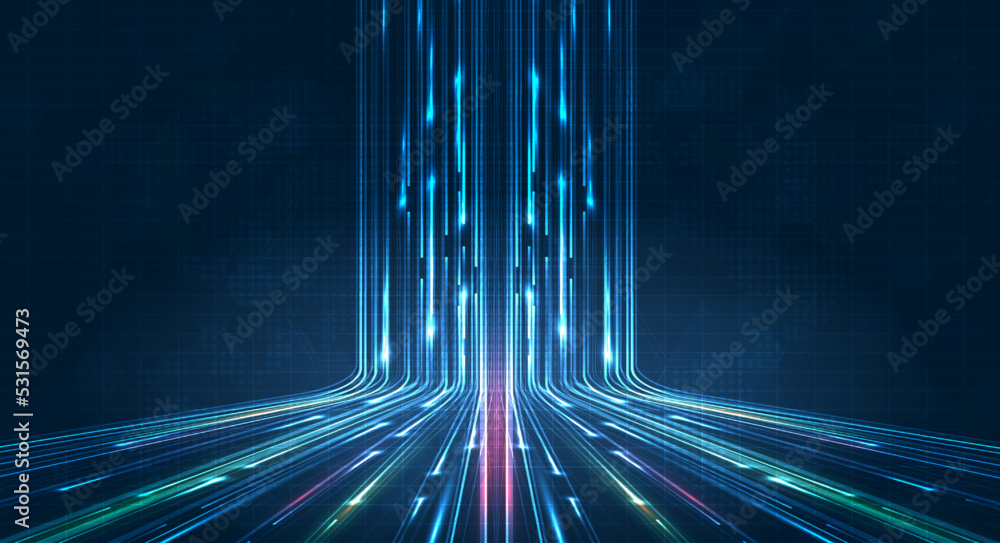 Poster 5g or 6g dot line mobile technology. wireless data network and connection technology concept. high-s