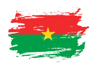 Grunge style textured flag of Burkina Faso country