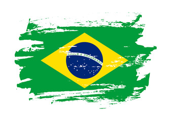 Grunge style textured flag of Brazil country