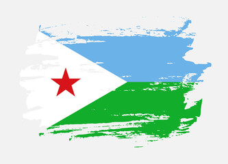 Grunge style textured flag of Djibouti country