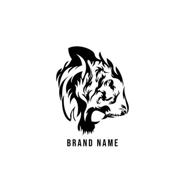 tiger head logo template design