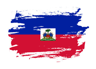 Grunge style textured flag of Haiti country