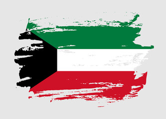 Grunge style textured flag of Kuwait country