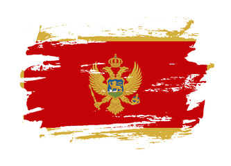 Grunge style textured flag of Montenegro country