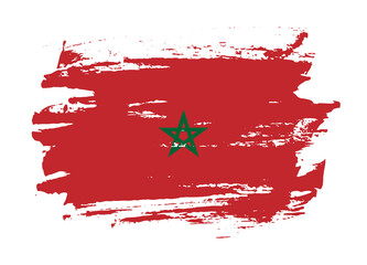Grunge style textured flag of Morocco country