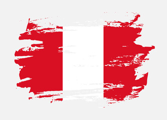 Grunge style textured flag of Peru country