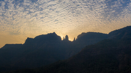 sunset in the mountains