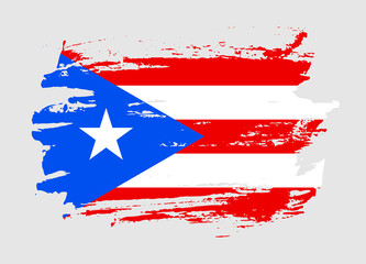 Grunge style textured flag of Puerto Rico country