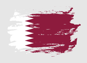 Grunge style textured flag of Qatar country