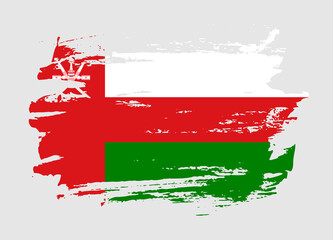 Grunge style textured flag of Oman country