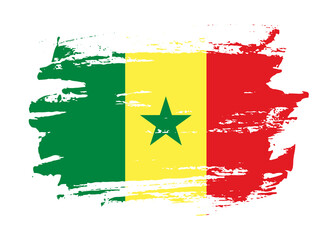 Grunge style textured flag of Senegal country
