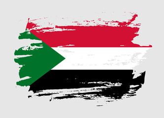 Grunge style textured flag of Sudan country