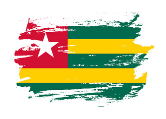 Grunge style textured flag of Togo country