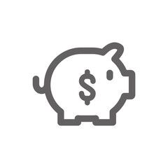 Piggy bank icon . Perfect for business website or user interface applications. vector sign and symbol