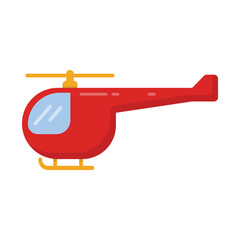 Vector graphic of helicopter. Red helicopter illustration with flat design style. Suitable for content design assets