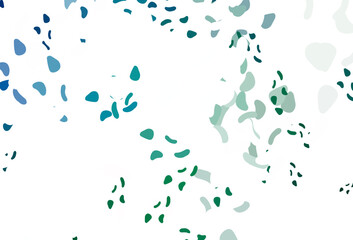 Light blue, green vector template with memphis shapes.