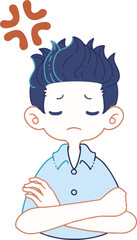 腕を組んで怒っている人のイラスト