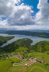 landscape with mountains and clouds