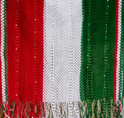 Typical mexican shawl with patriotic colors (reboso).