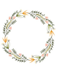Floral wreath watercolor 