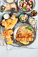 Traditional greek food mix.