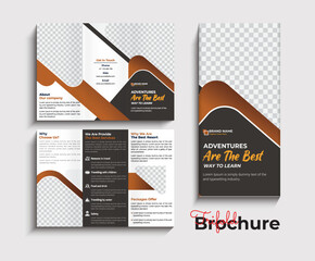 Travel trifold brochure Template design for agency