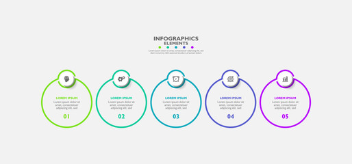 Circular steps infographics template design