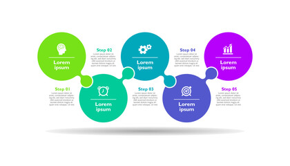 Circular steps infographics template design