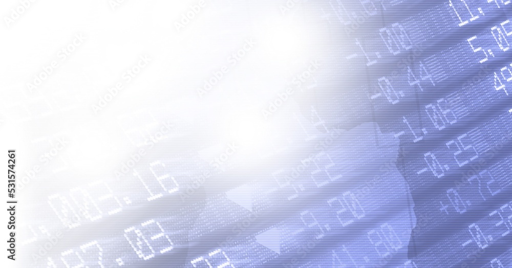 Poster digital illustration of data processing and statistics showing