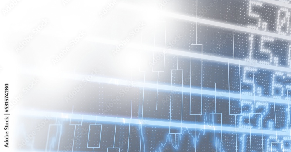 Poster digital illustration of data processing and statistics