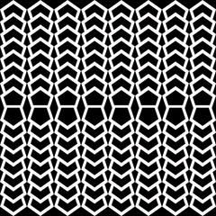 black and white seamless pentagon geometry The background is black for illustration.